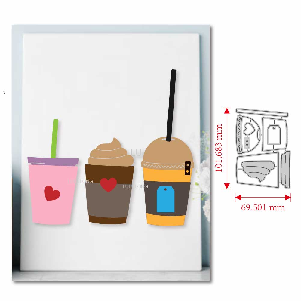 Coffee Tea Paper Cups - 2025 Metal Cutting Dies Scrapbooking Album