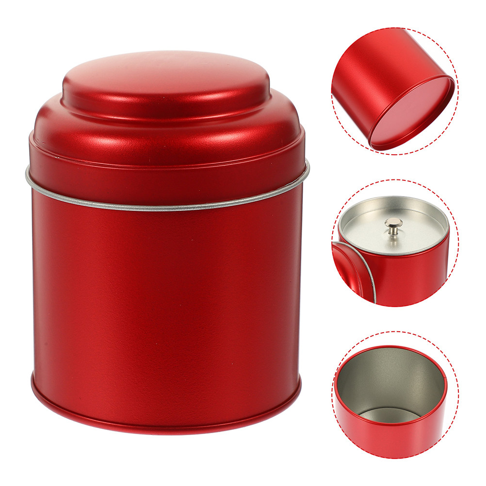 Coffee Tea Sugar Canisters - 2Pcs Metal Tea Canister Iron Round