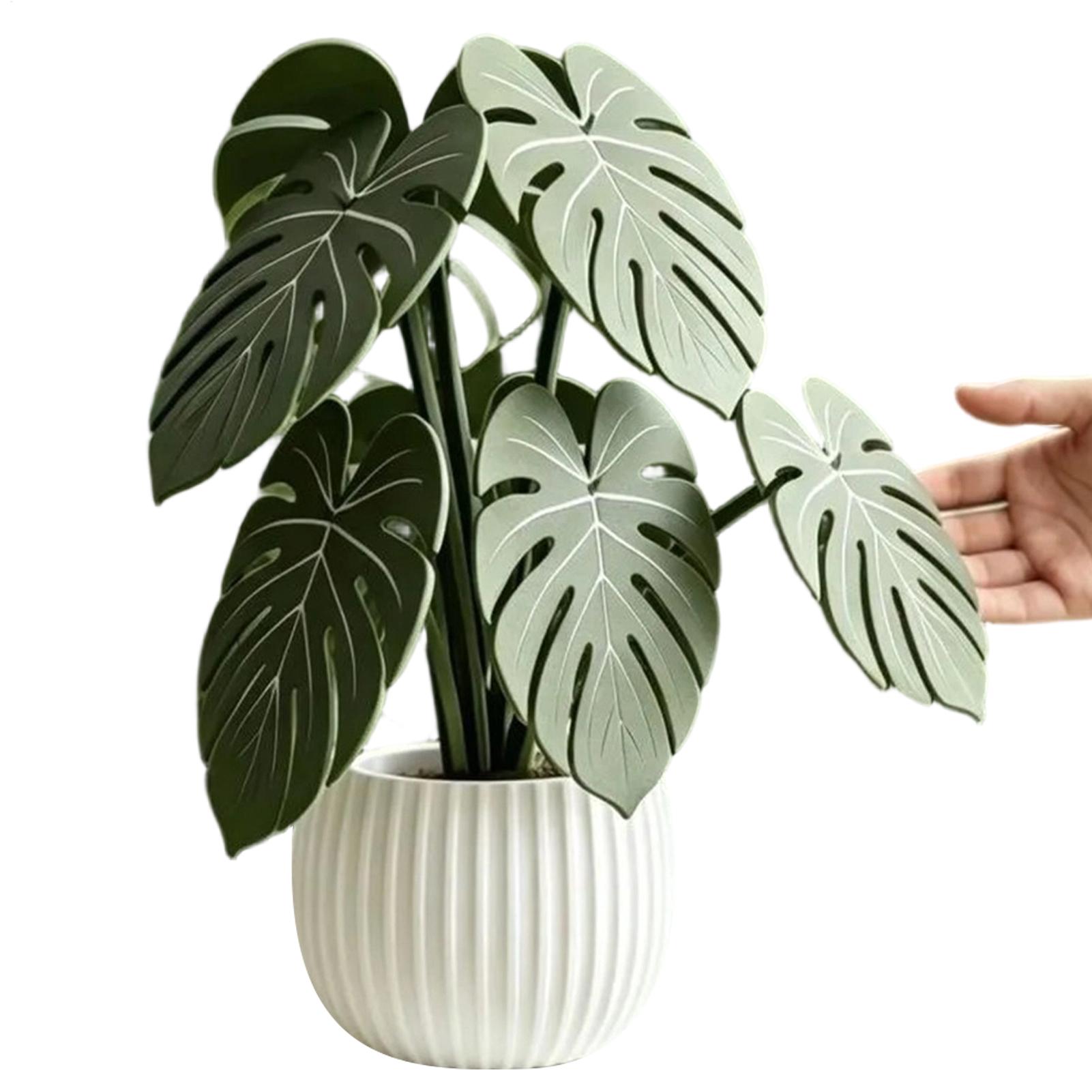 Coffee Tea Green - Artificial Leaf Coaster Fake Green Plant