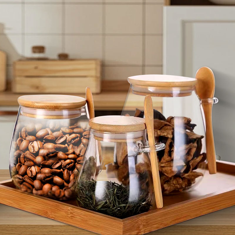 34oz sealed glass jar with spo - Coffee Tea Sugar Canisters ulasan dan harga
