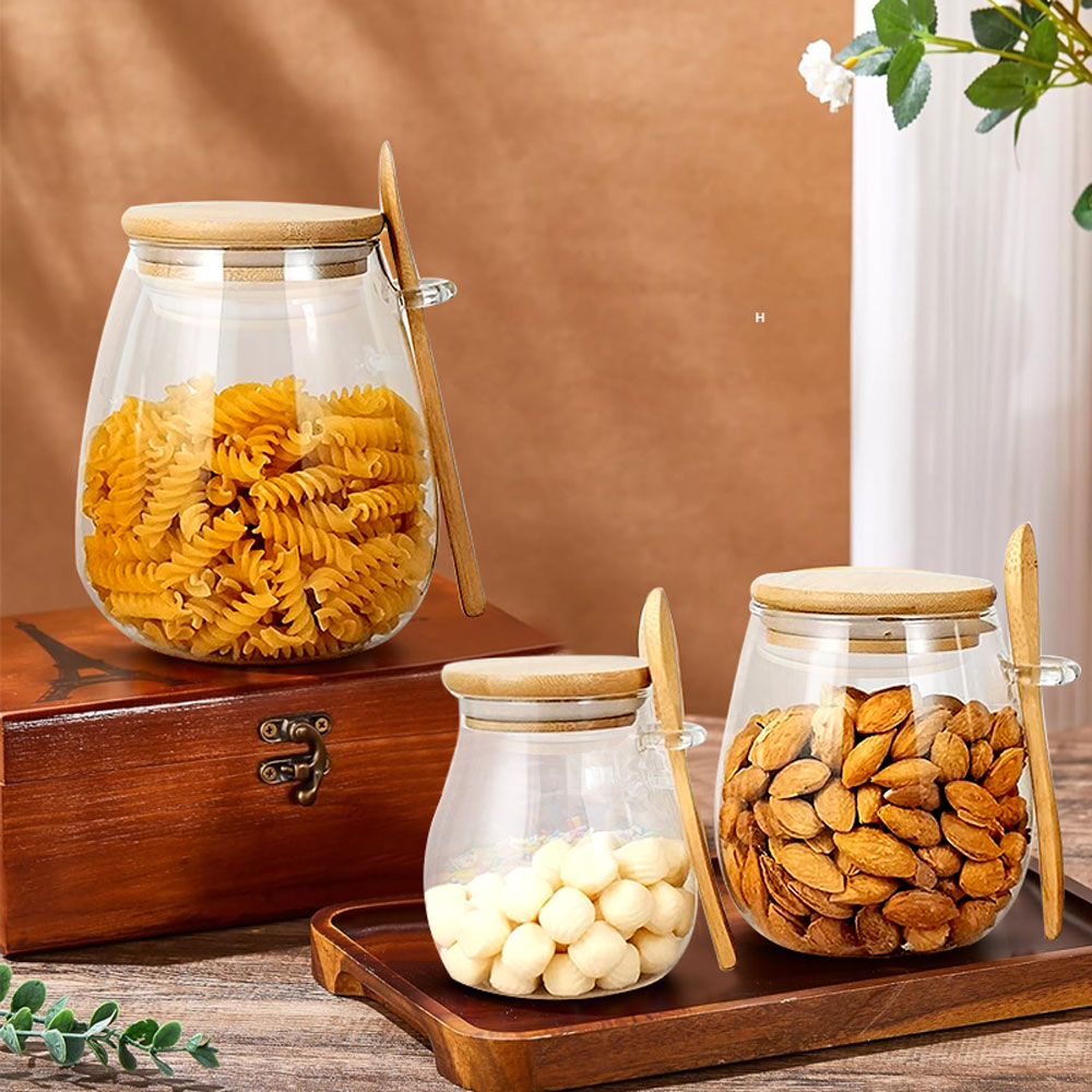 34oz sealed glass jar with spo - Coffee Tea Sugar Canisters ulasan dan harga