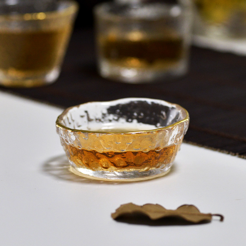 Gold Glass Tea Cup with Gold R - Coffee Tea Green ulasan dan harga