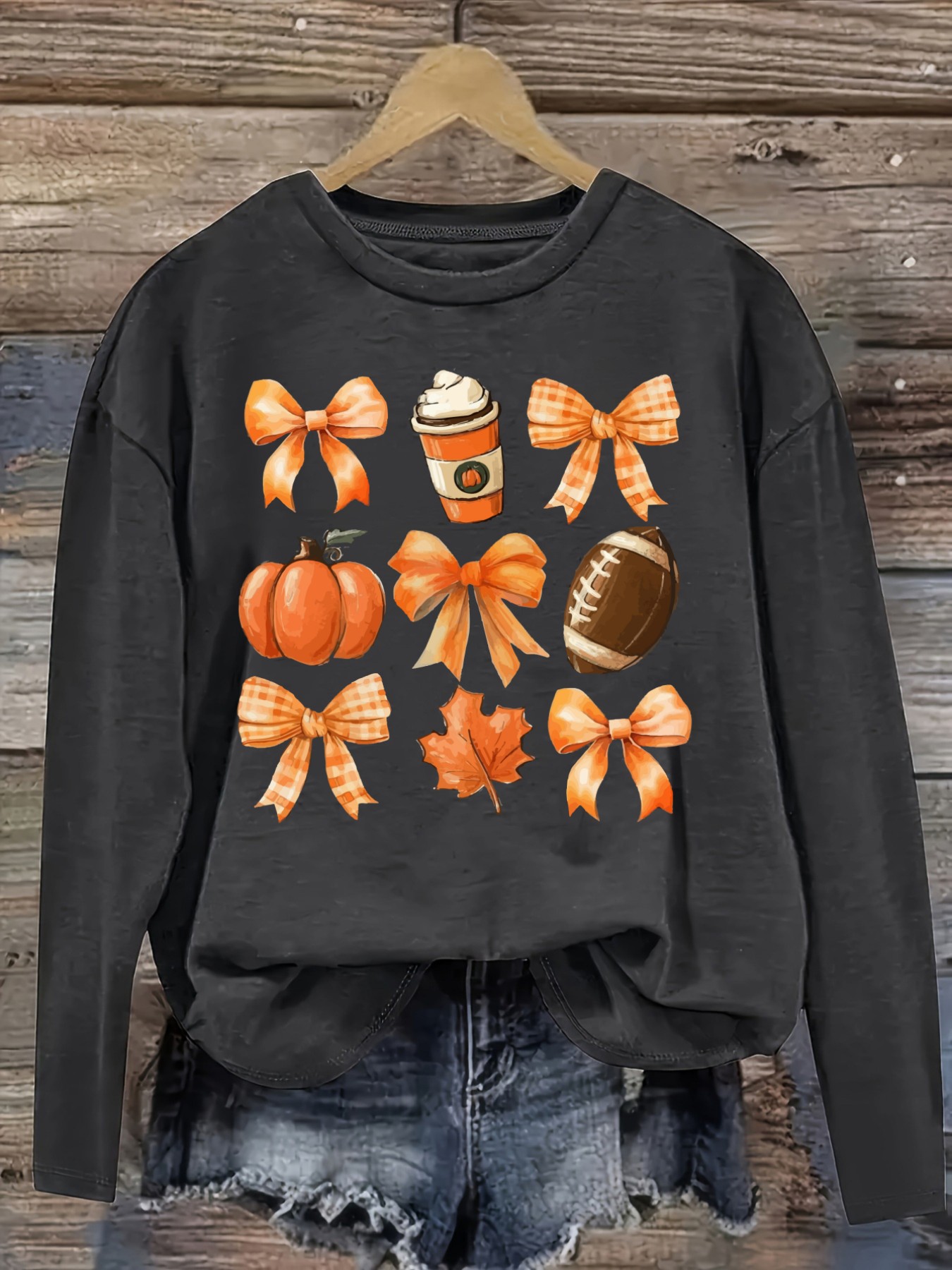 Women's Casual Long Sleeve Cre - Coffee & Tea Garden Lincoln Menu ulasan dan harga