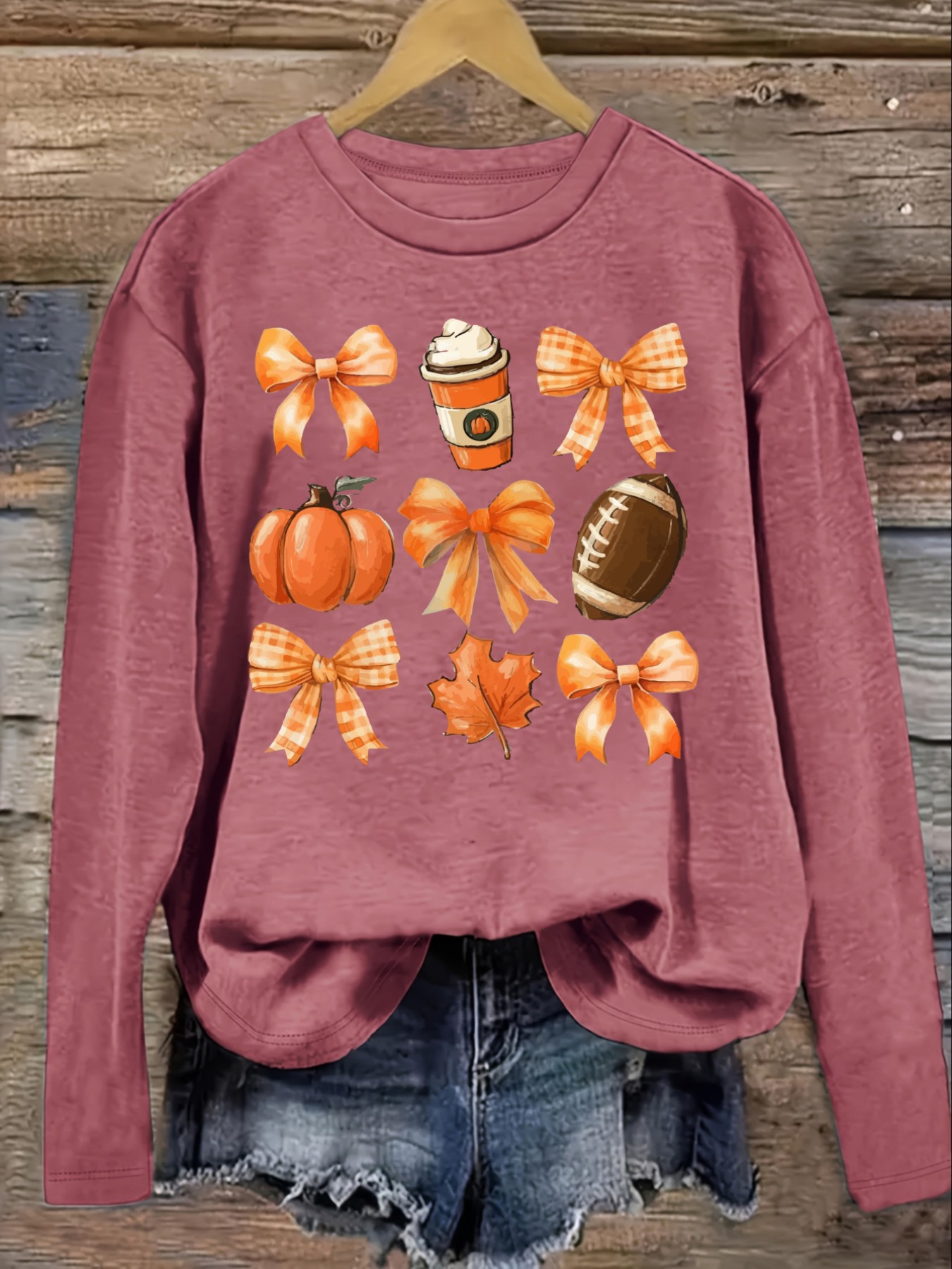 Women's Casual Long Sleeve Cre - Coffee & Tea Garden Lincoln Menu ulasan dan harga