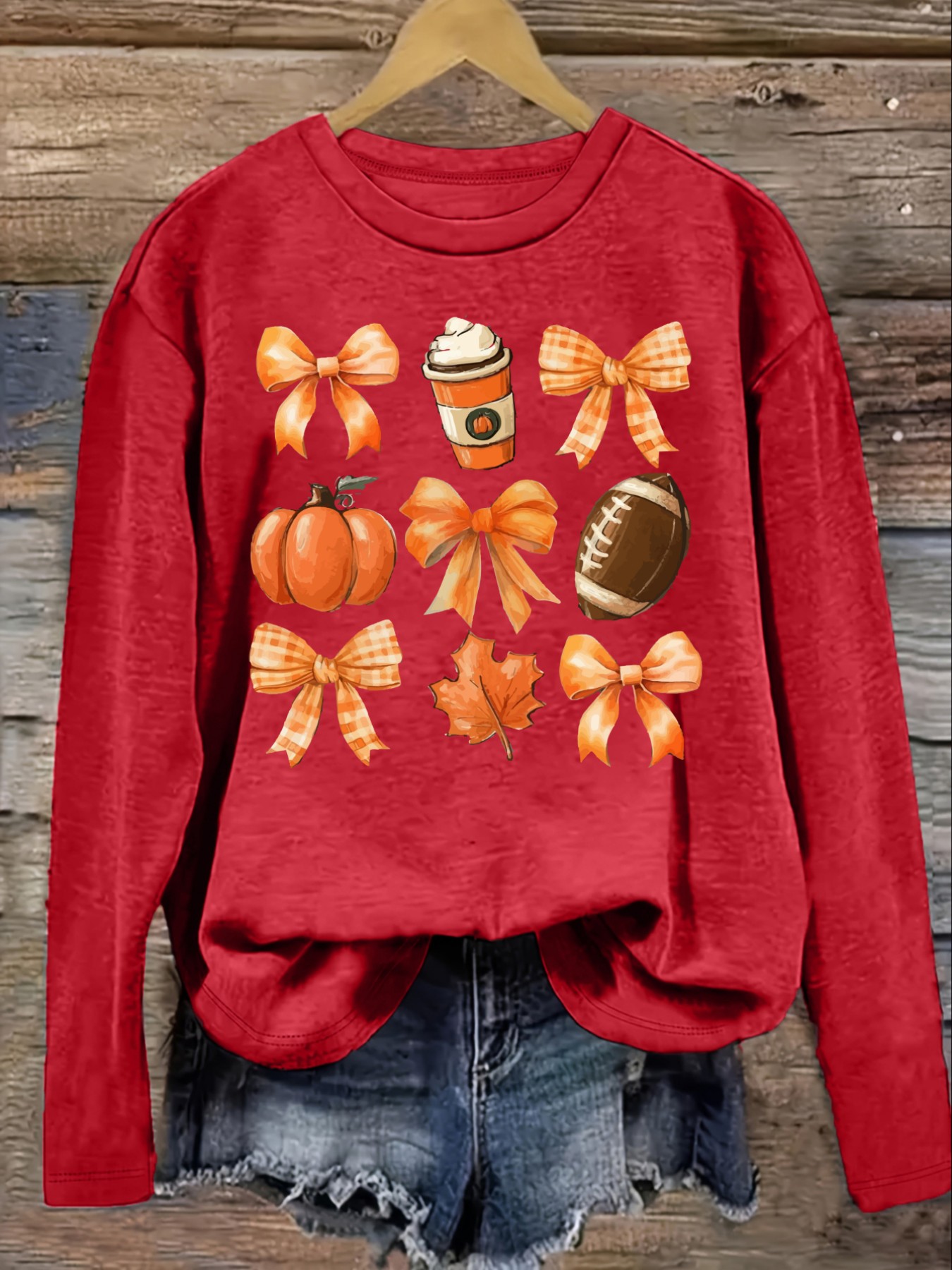 Women's Casual Long Sleeve Cre - Coffee & Tea Garden Lincoln Menu ulasan dan harga