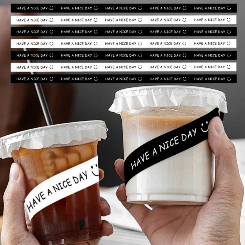 100Pcs HAVE A NICE DAY Smile F - Coffee Tea Paper Cups ulasan dan harga