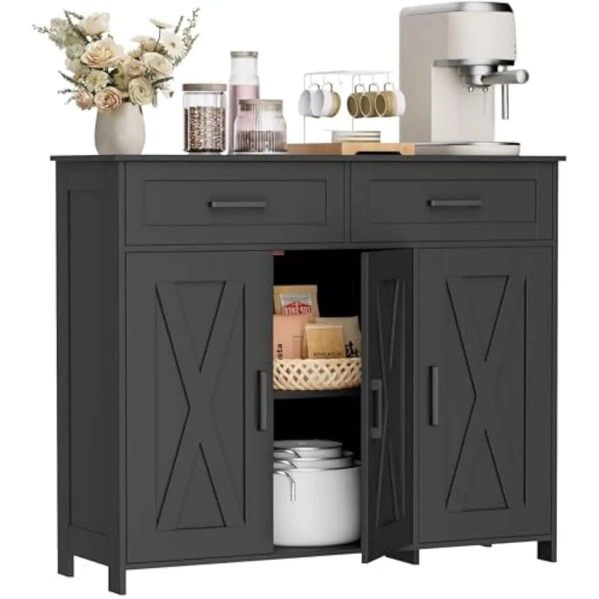 Coffee Bar Storage Cabinet wit - Coffee & Tea Garden Lincoln Menu ulasan dan harga