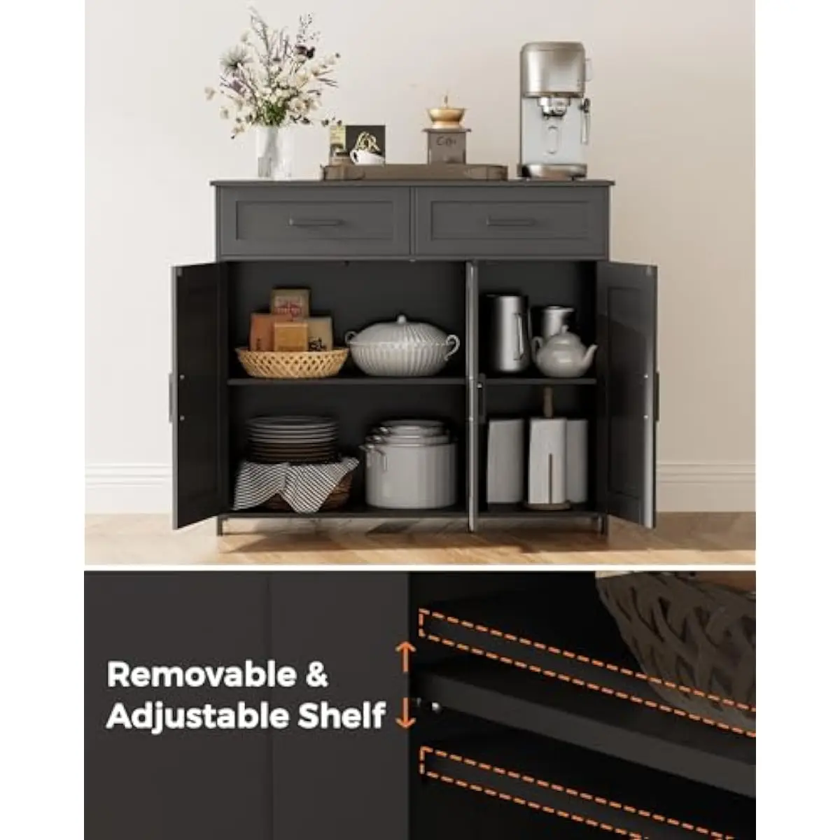 Coffee Bar Storage Cabinet wit - Coffee & Tea Garden Lincoln Menu ulasan dan harga
