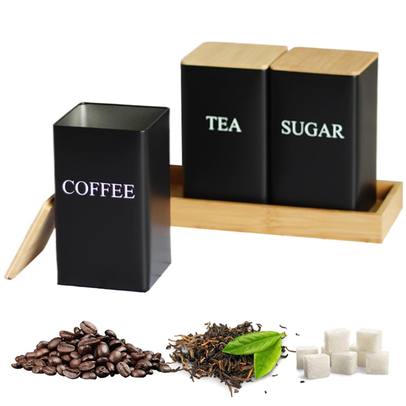 3PCS Set Tea Coffee Sugar Cani - Coffee Tea Jar Set ulasan dan harga