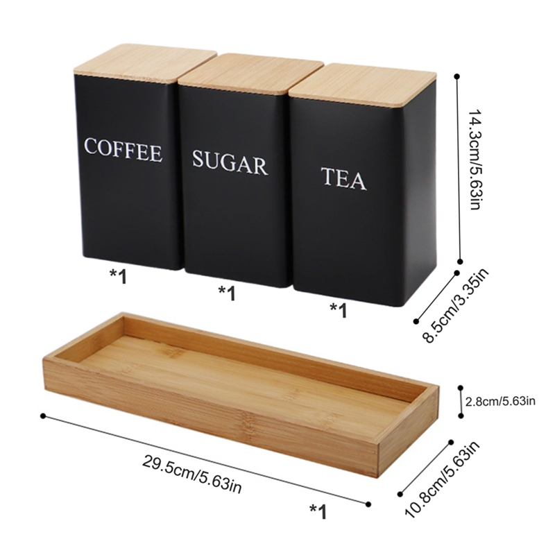 3PCS Set Tea Coffee Sugar Cani - Coffee Tea Jar Set ulasan dan harga