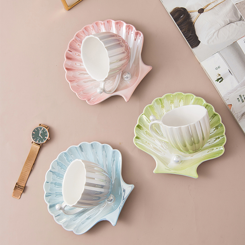 Pearl Shell Design Ceramics Mu - Best Tea Coffee ulasan dan harga
