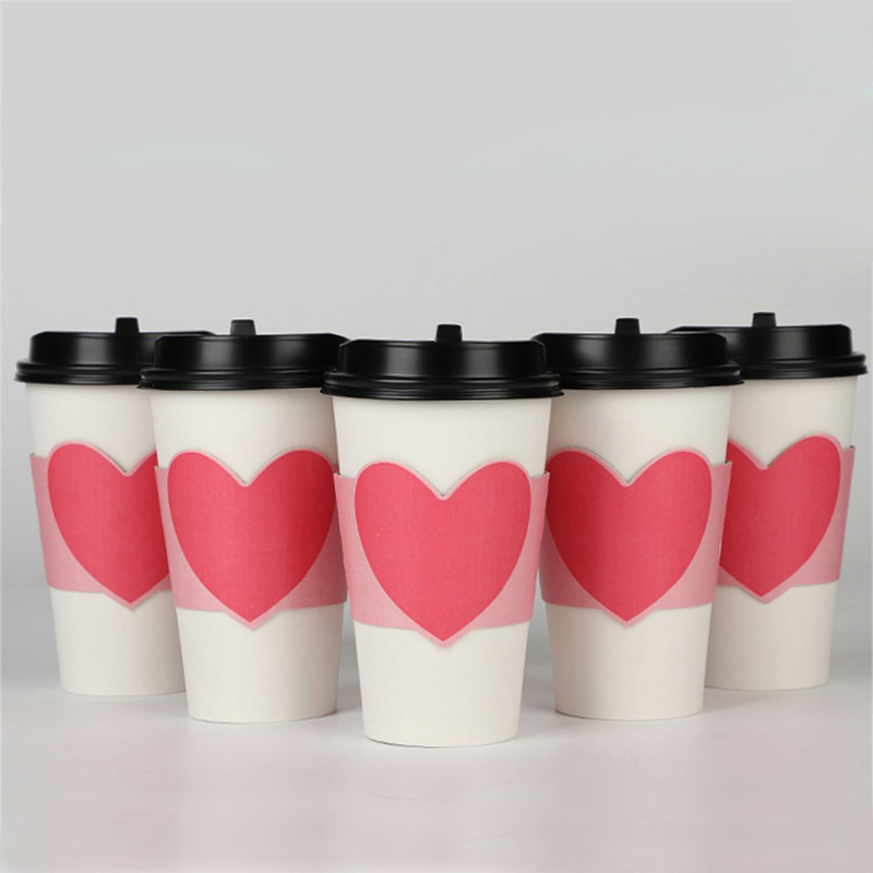 100pcs Disposable Cup Sleeve F - Coffee Tea Paper Cups ulasan dan harga