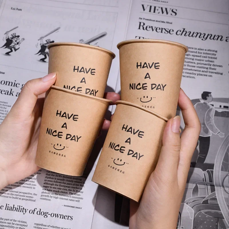 250ml 50PCS Disposable Biodegr - Coffee Tea Paper Cups ulasan dan harga