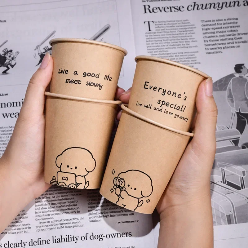 250ml 50PCS Disposable Biodegr - Coffee Tea Paper Cups ulasan dan harga