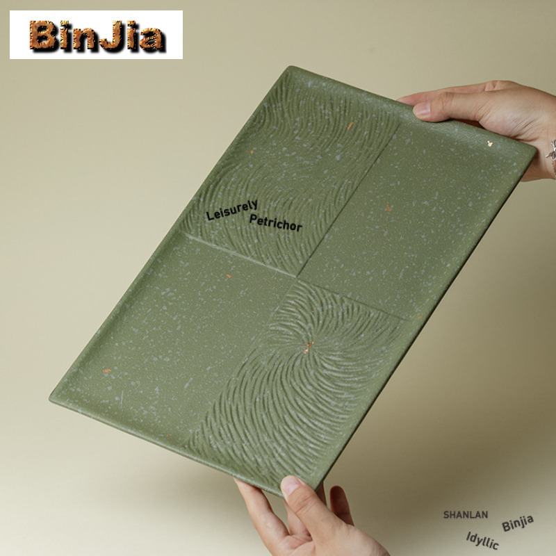 Green Coarse Pottery Rectangul - Coffee Tea Green ulasan dan harga