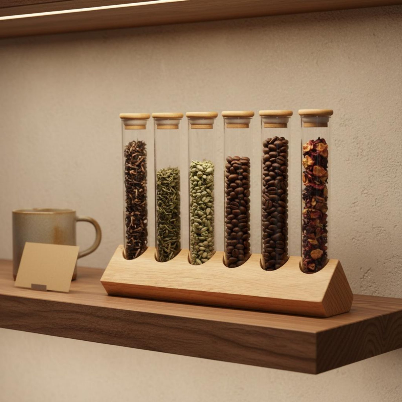 Glass Tube Container Set with  - Coffee Bean & Tea Menu ulasan dan harga