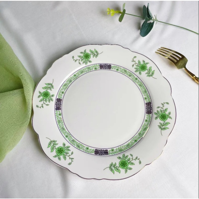 Vintage Green Floral Porcelain - Coffee Tea Green ulasan dan harga