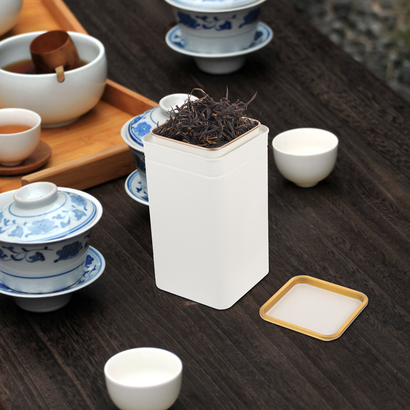 1Pcs Premium Tinplate Tea Cani - Coffee Tea Sugar Canisters ulasan dan harga