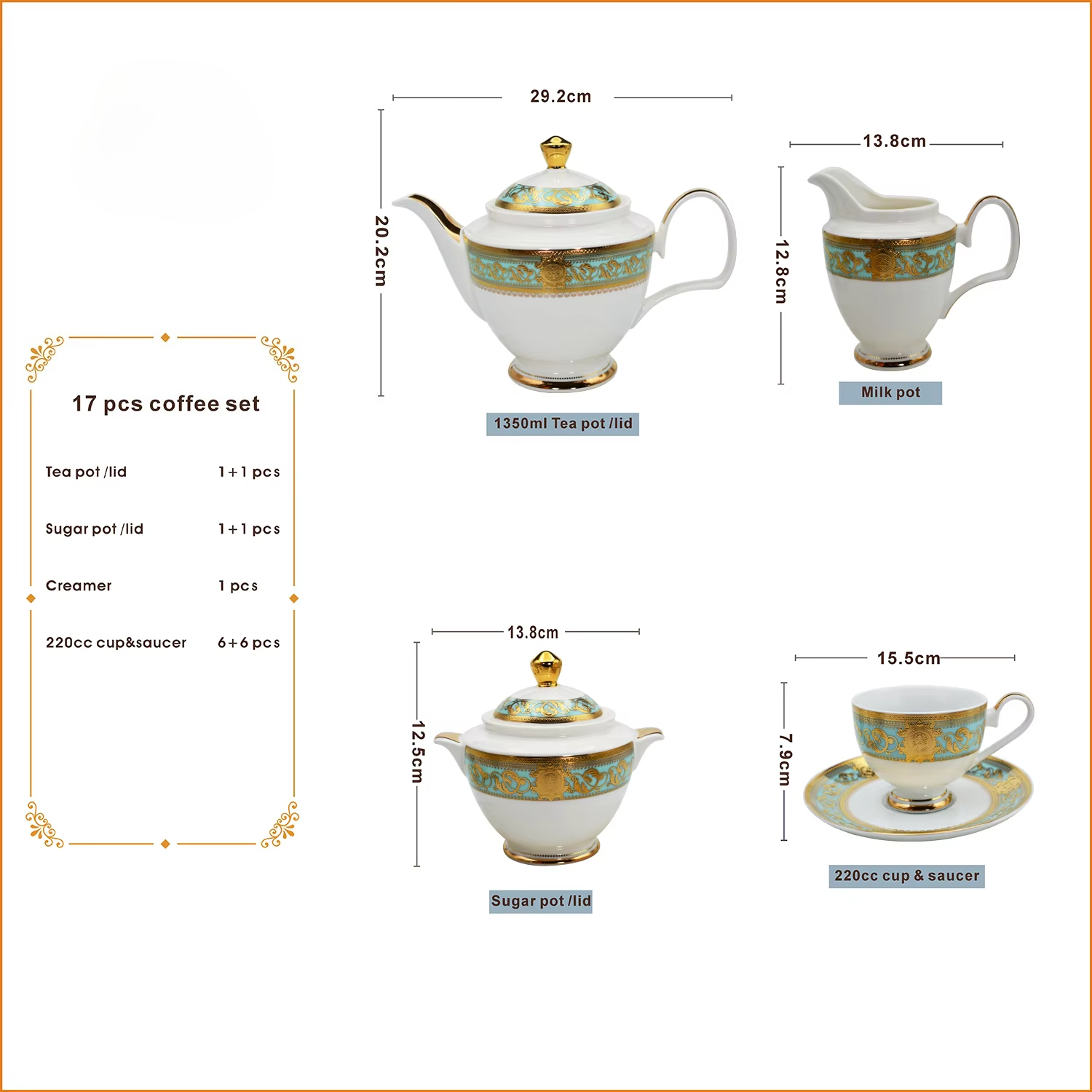 Royal  Luxurious 24K Embossed  - Best Tea Coffee ulasan dan harga