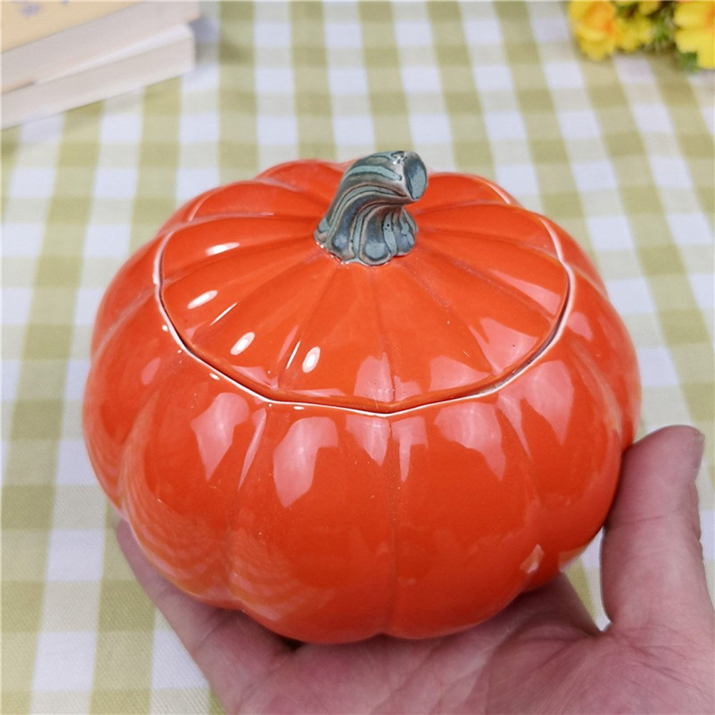 Mini Pumpkin Shape Ceramic Tea - Coffee Tea Jar Set ulasan dan harga