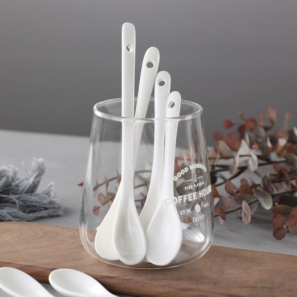 Ceramic Long Handle Spoons Fla - Coffee Tea Spoon ulasan dan harga