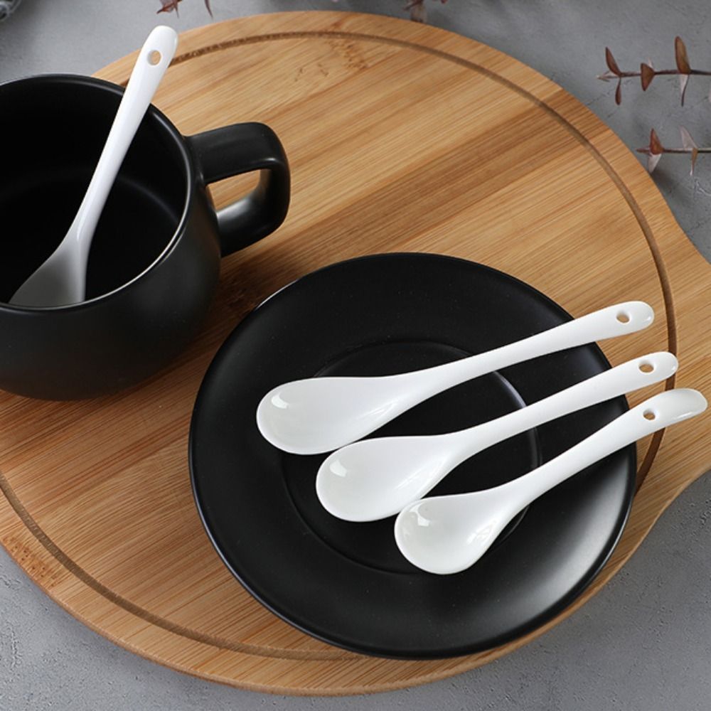 Ceramic Long Handle Spoons Fla - Coffee Tea Spoon ulasan dan harga