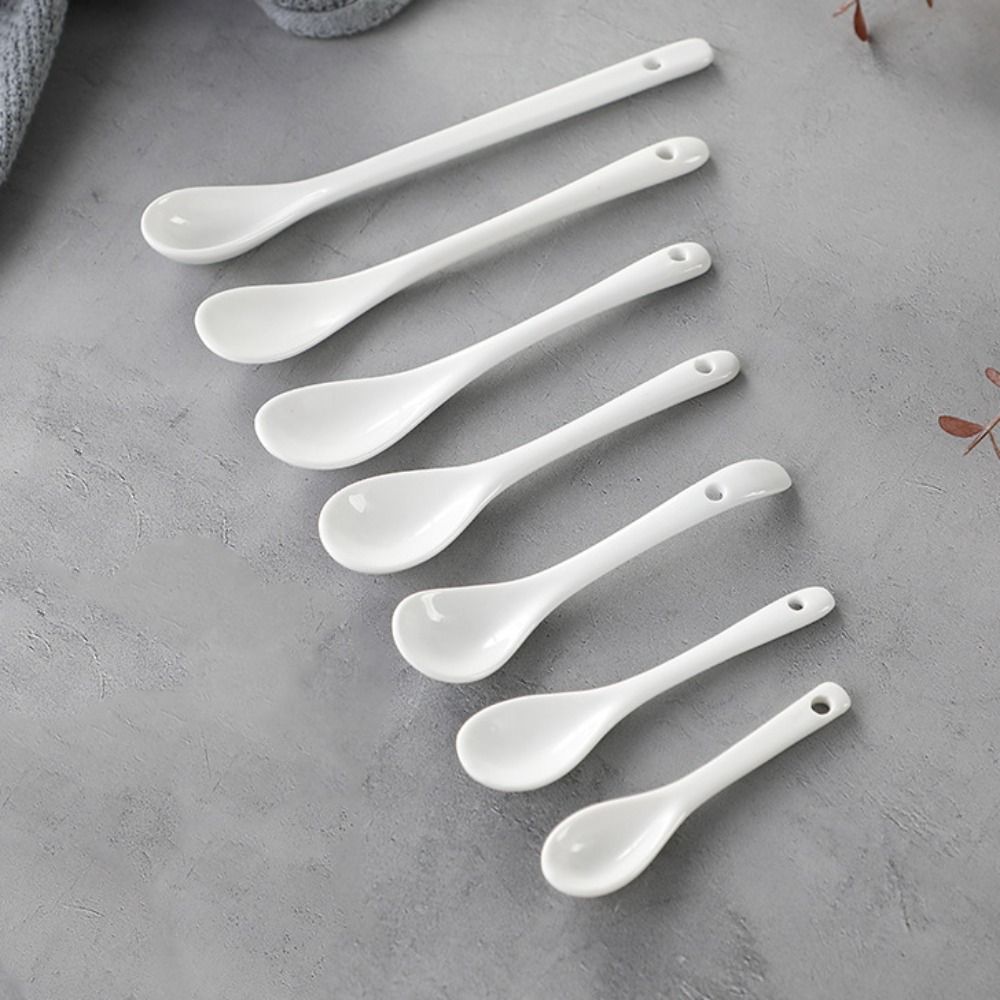 Ceramic Long Handle Spoons Fla - Coffee Tea Spoon ulasan dan harga