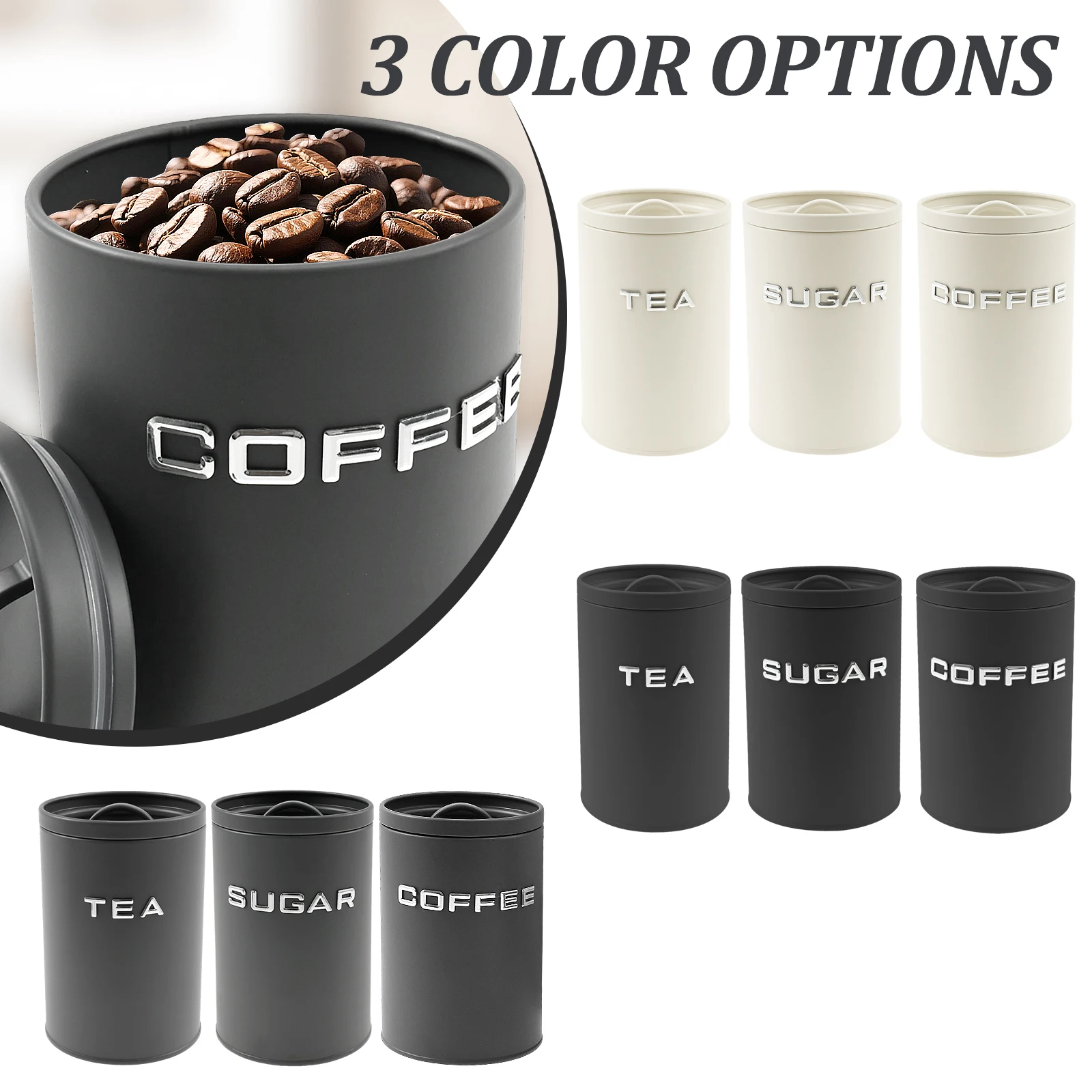 3 Pcs Tea Coffee Sugar Caniste - Coffee Tea Sugar Canisters ulasan dan harga