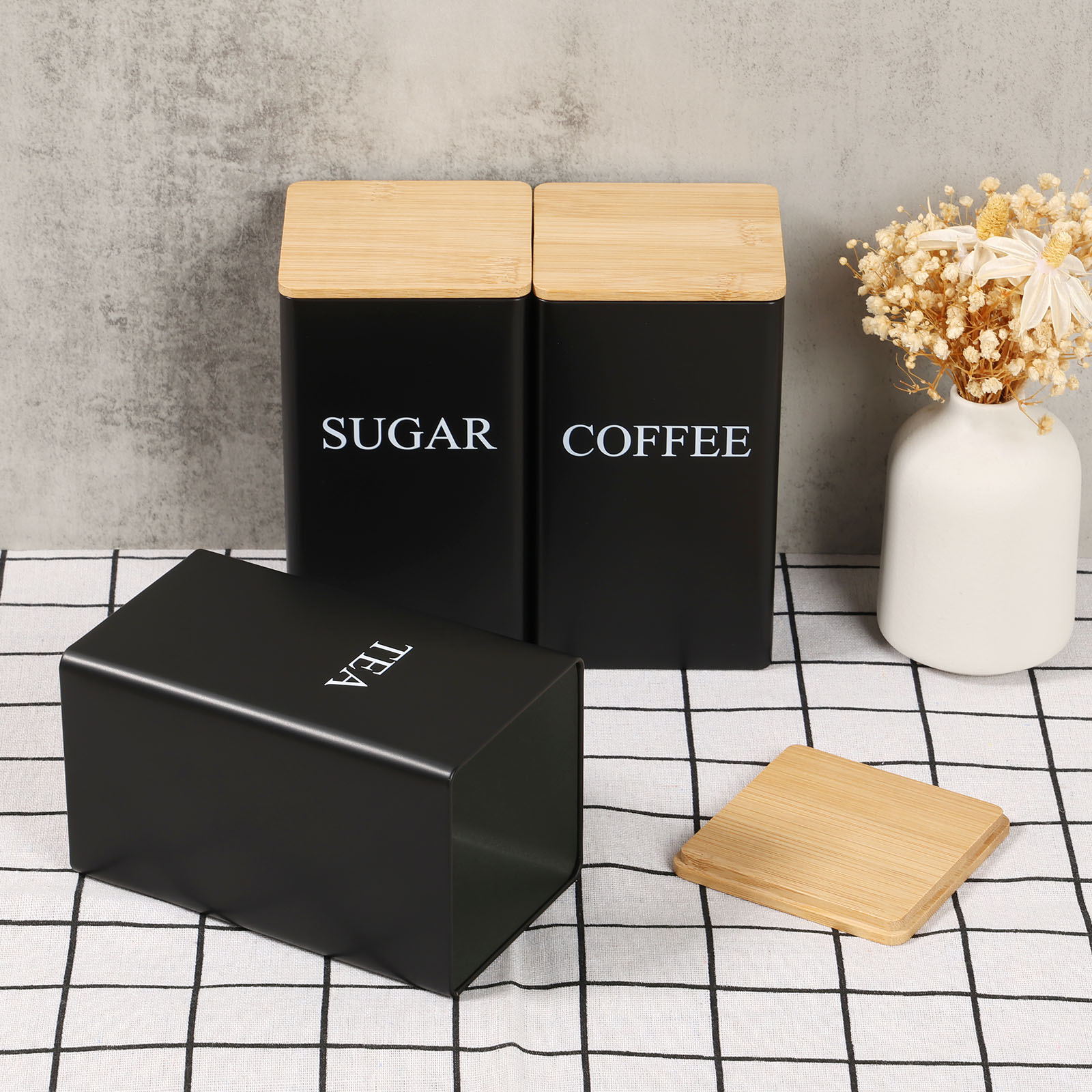 Coffee Bean Storage Jar Metal  - Coffee Tea Sugar Canisters ulasan dan harga