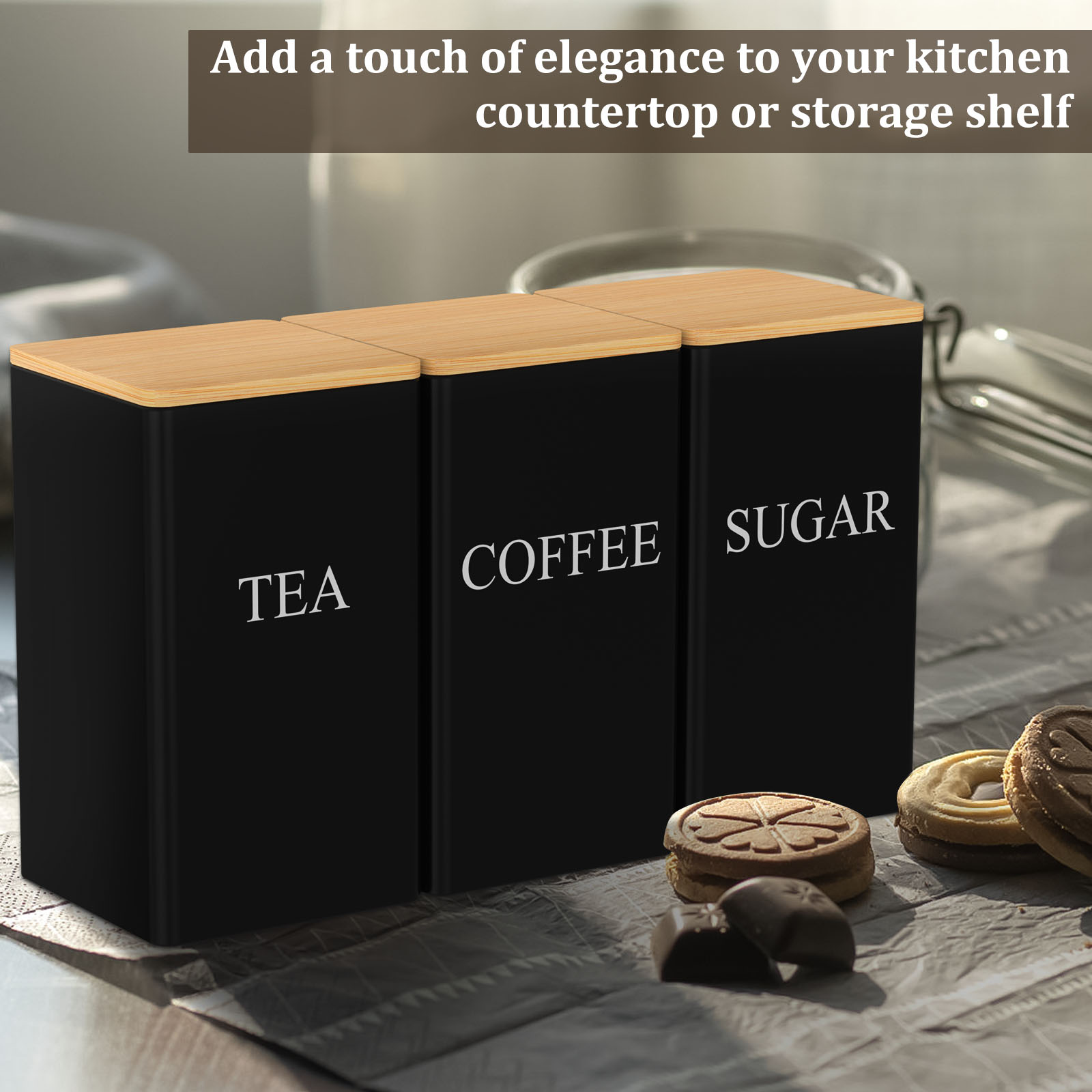 Coffee Bean Storage Jar Metal  - Coffee Tea Sugar Canisters ulasan dan harga
