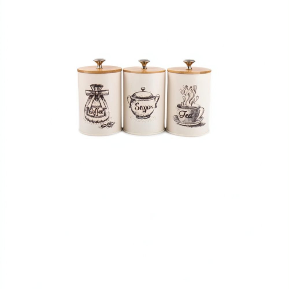 Modern Minimalist Bamboo Lid M - Coffee Tea Sugar Canisters ulasan dan harga