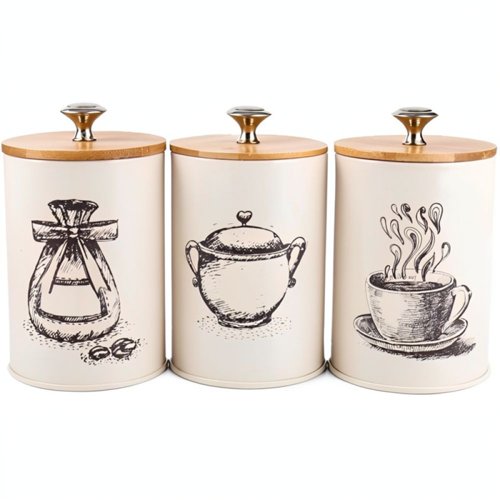 Modern Minimalist Bamboo Lid M - Coffee Tea Sugar Canisters ulasan dan harga